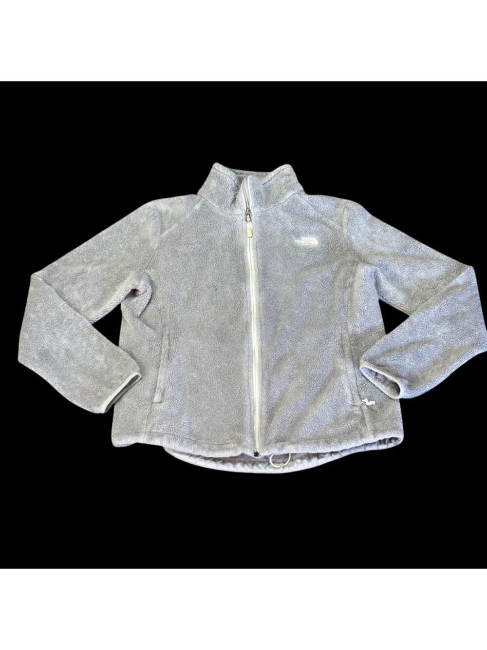 The North Face Gray Fleece Jacket Womens L Full Zip Soft Plush Cozy